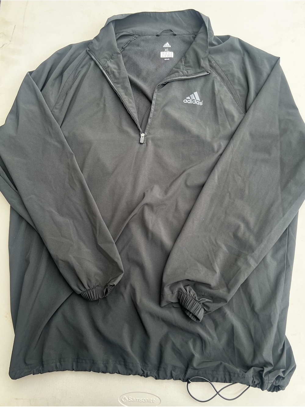 adidas Black 1/4 Zip Windbreaker Pullover